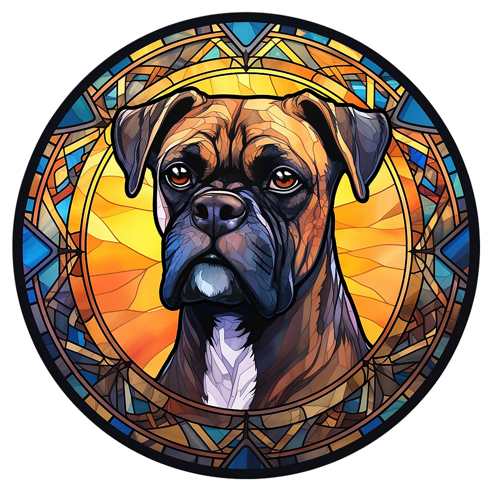 Stained Glass Cling - Dogs (Boxer)