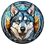 Thumbnail: Stained Glass Cling - Dogs (Siberian Huskey)