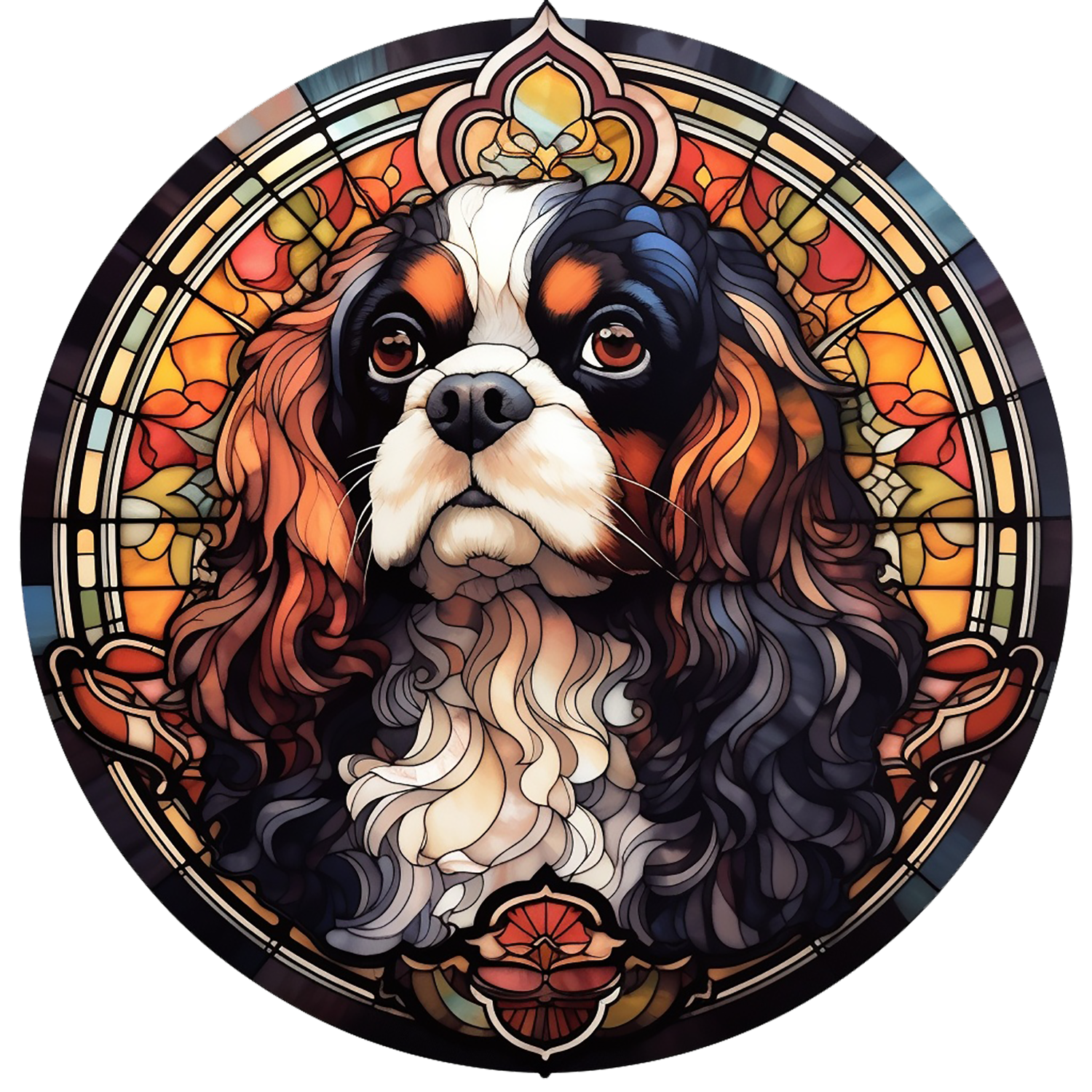 Stained Glass Cling - Dogs (Cavaliar King Charles Spaniels)