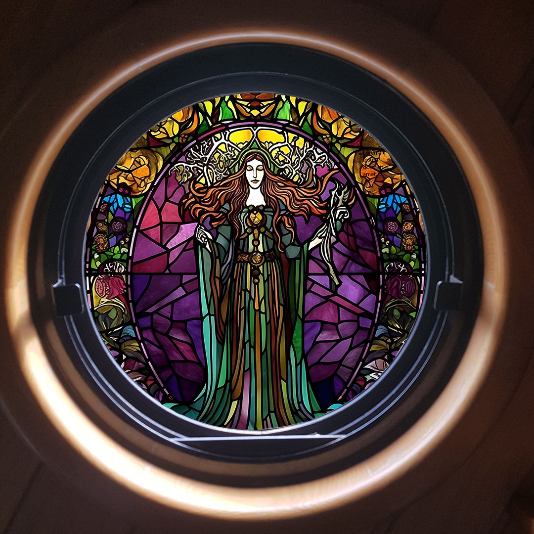 Stained Glass Effect Static Window Cling/Privacy Film - Mystic