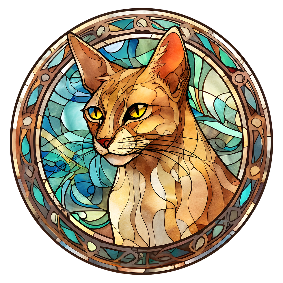 Stained Glass Cling - Cats (Abyssynian)