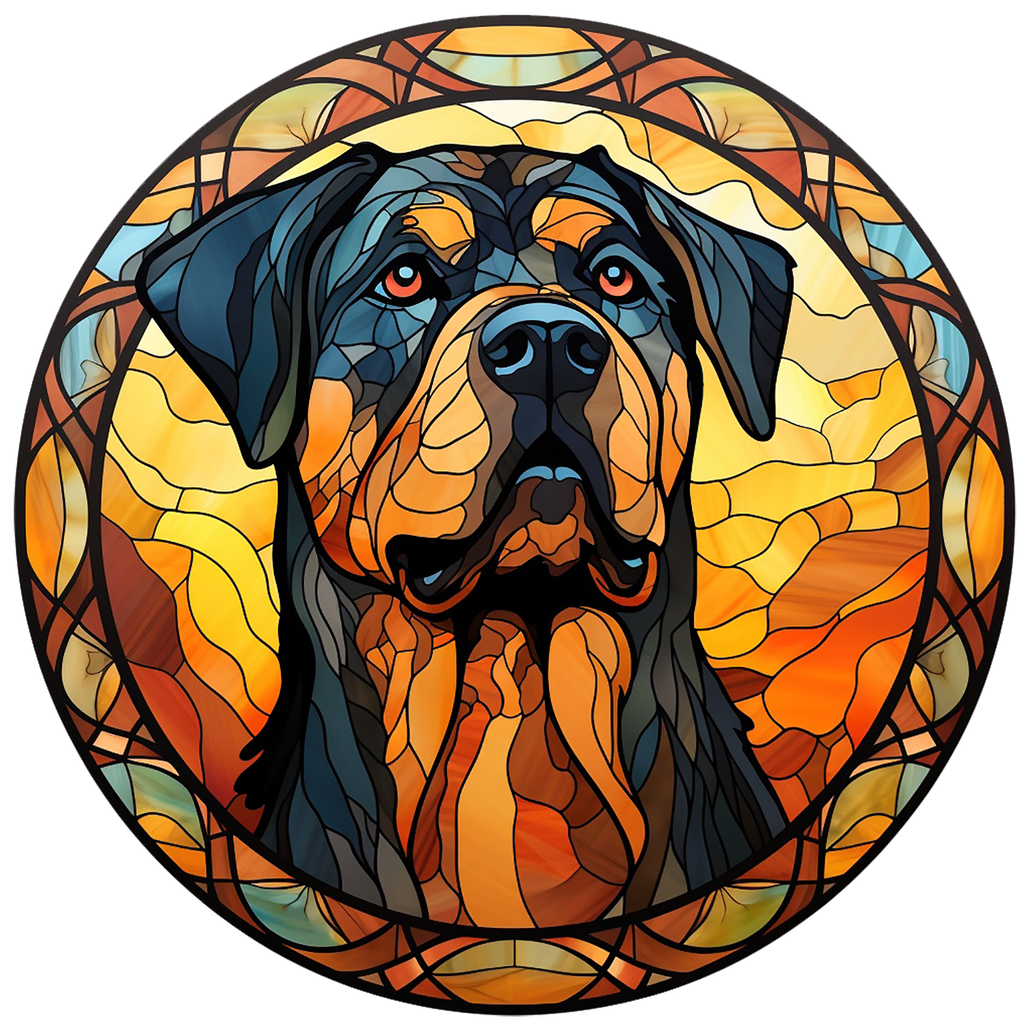 Stained Glass Cling - Dogs (Rottweiler)