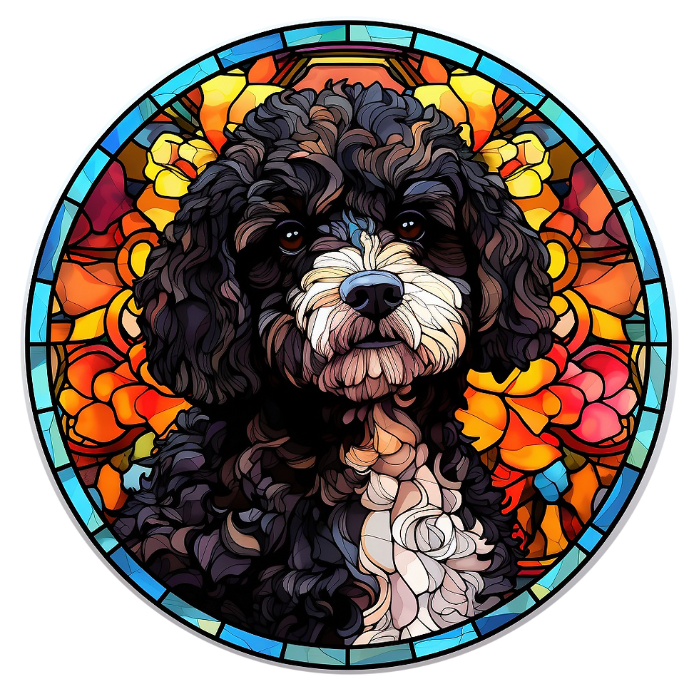 Thumbnail: Stained Glass Cling - Dogs (Portugese Water Dog)