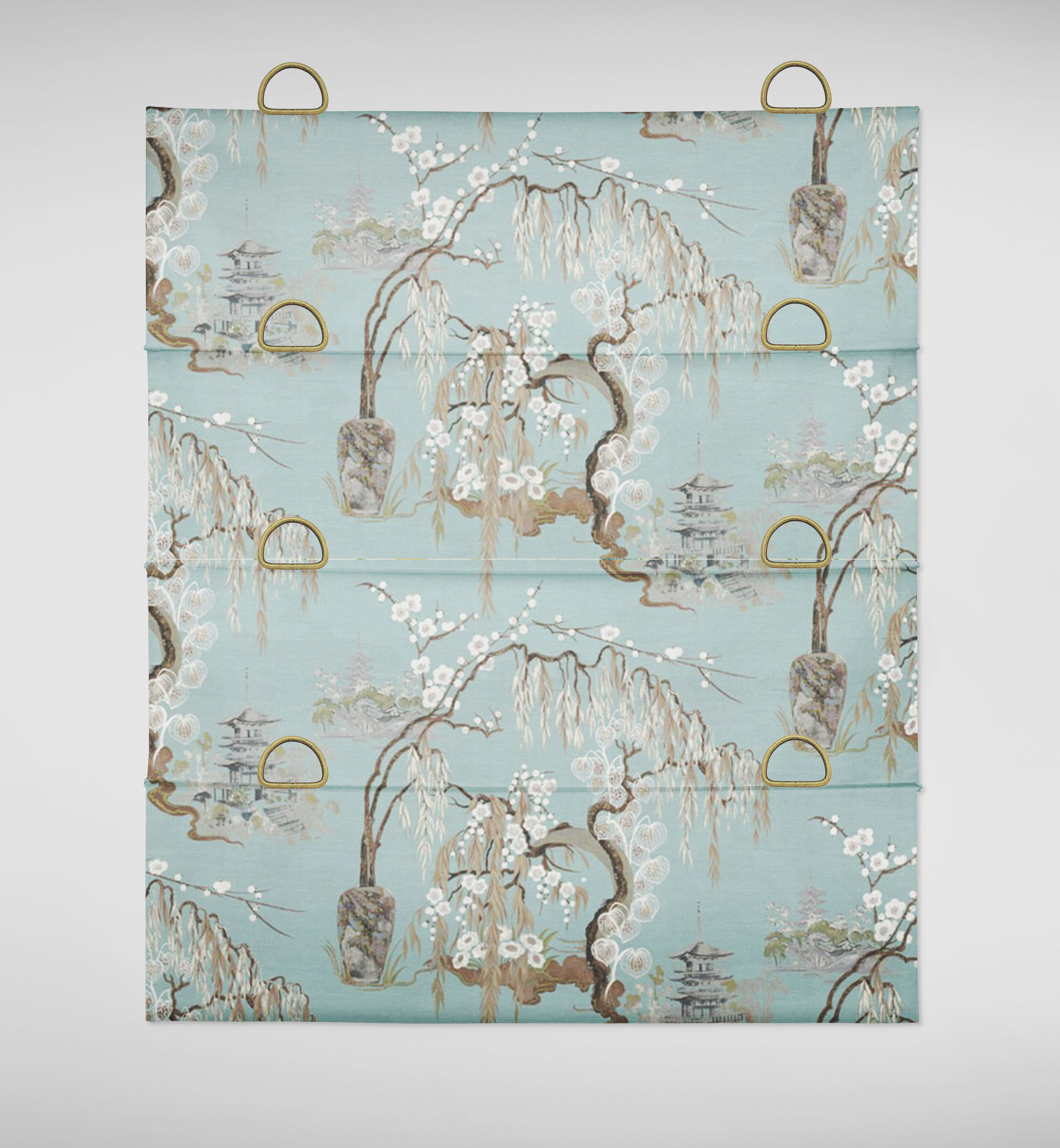 Bespoke, blackout lined, Hook Up Blind - Oriental Blossom