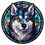 Thumbnail: Stained Glass Cling - Dogs (Siberian Huskey)
