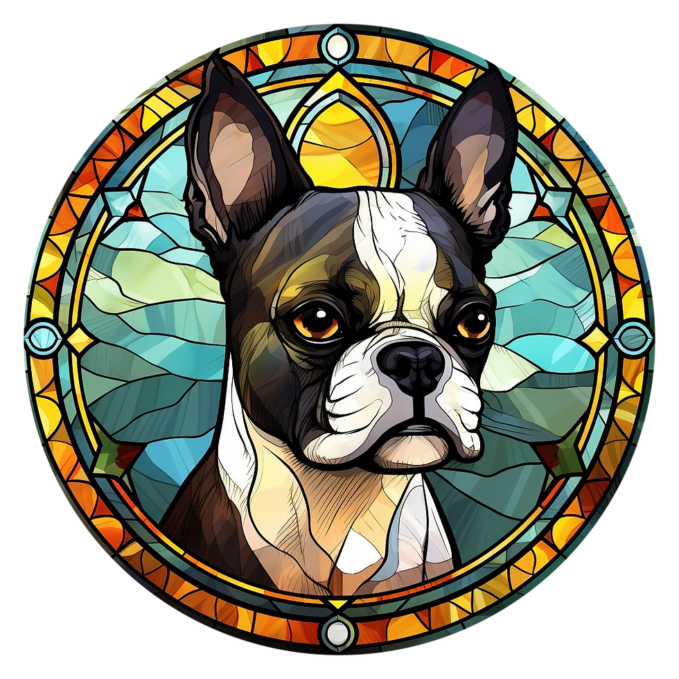 Stained Glass Cling - Dogs (Boston Terrier)