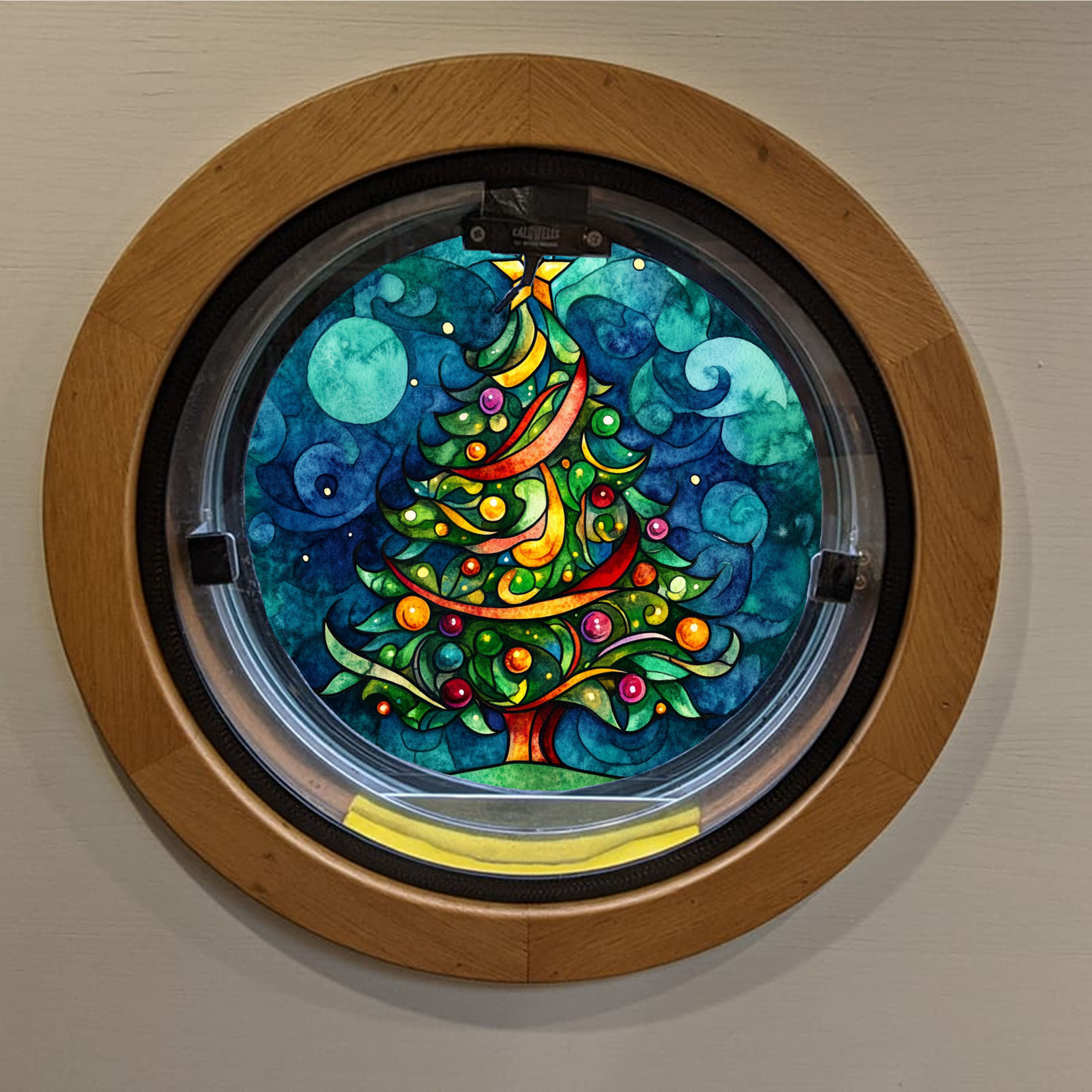 Stained Glass Window Cling - Colourful Christmas