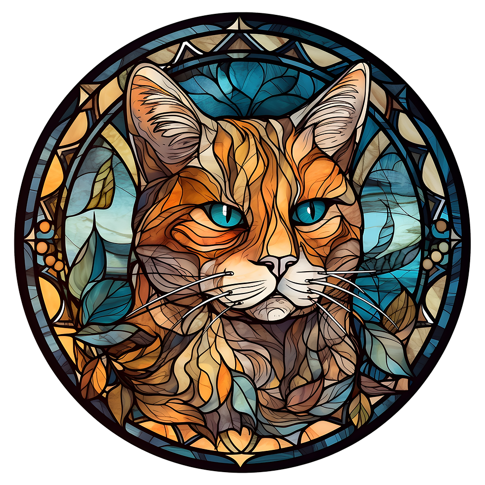 Stained Glass Cling - Cats (Havana Brown)