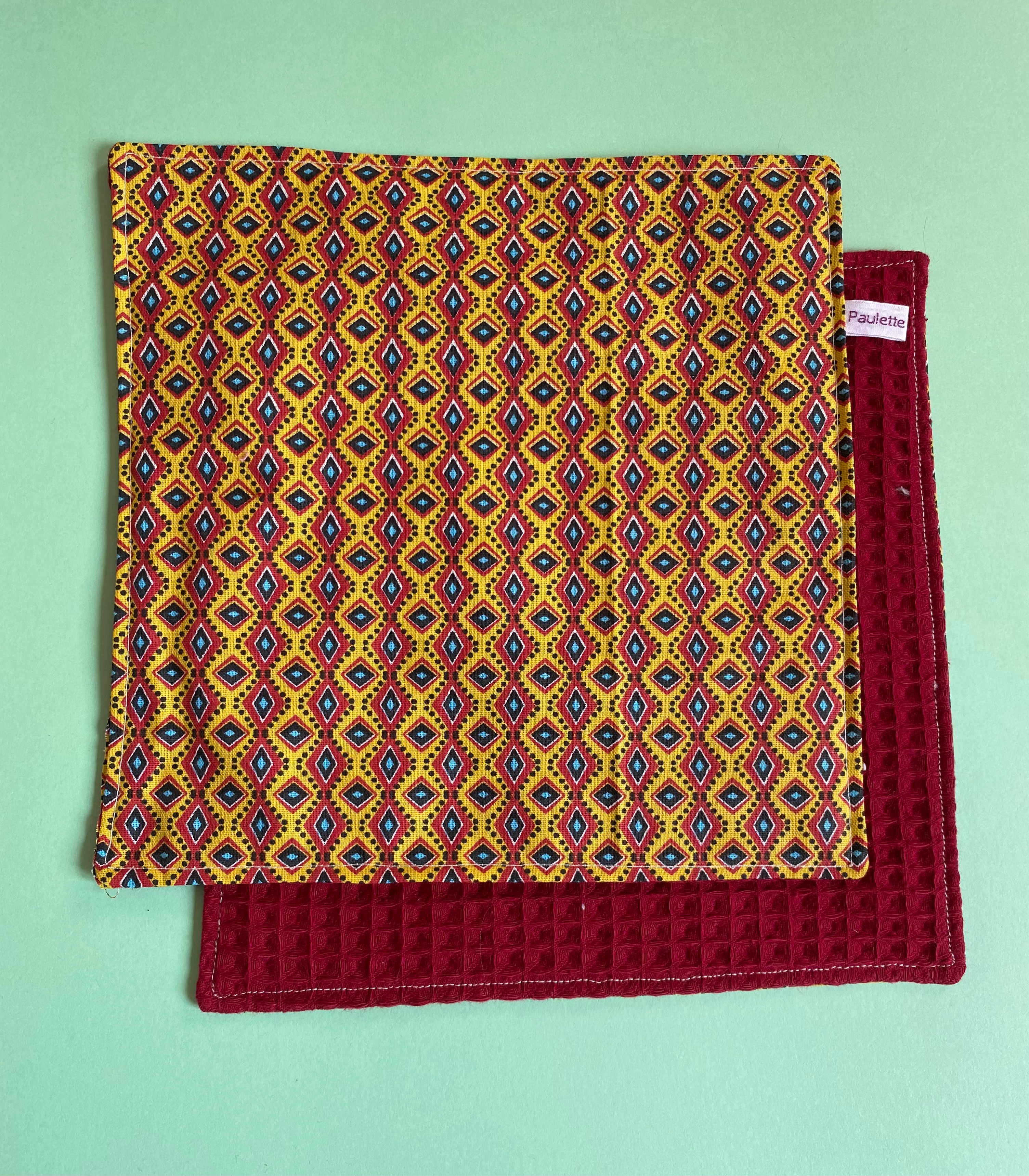 Mini essuie-tout- Jaune et rouge 