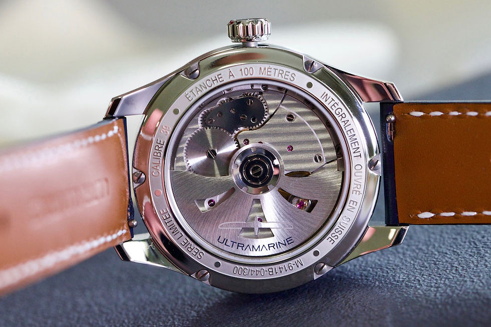 Miniature :  Ultramarine Morse 9141 GMT Marine / Noir • Eterna Cal. 3914A 