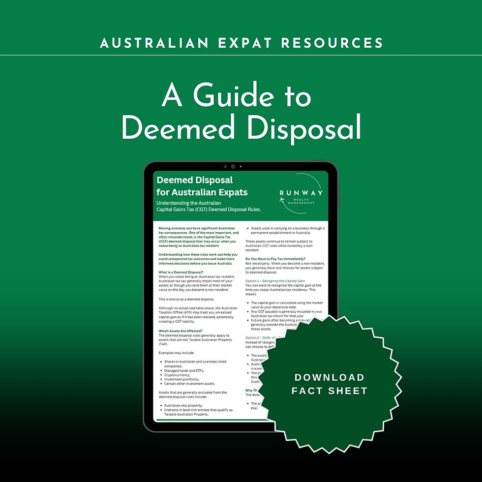 the deemed disposal rules for Australians who move overseas