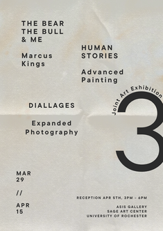 Trio of shows in ASIS gallery - March 29th - April 15th