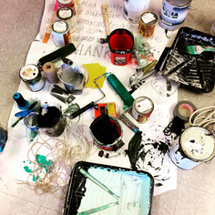 tonight - paintallation: considering space opening Reception at 7pm asis gallery - handmade costume 