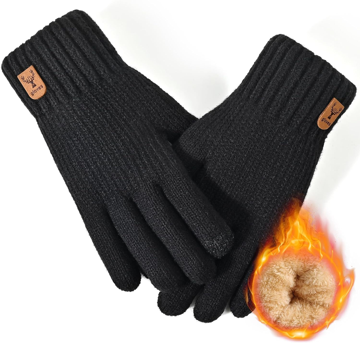 Cold Resistant Gloves for Men's Smartphones, Suitable for Warm, Fluffy, and Warm