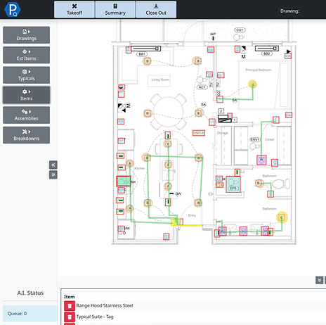 Image showing Quantify electrical estimating software on a screen