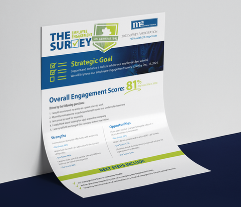 Employee Engagement Survey Mockup with stamp design