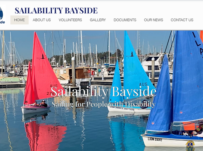 Home page for Sailability Bayside.