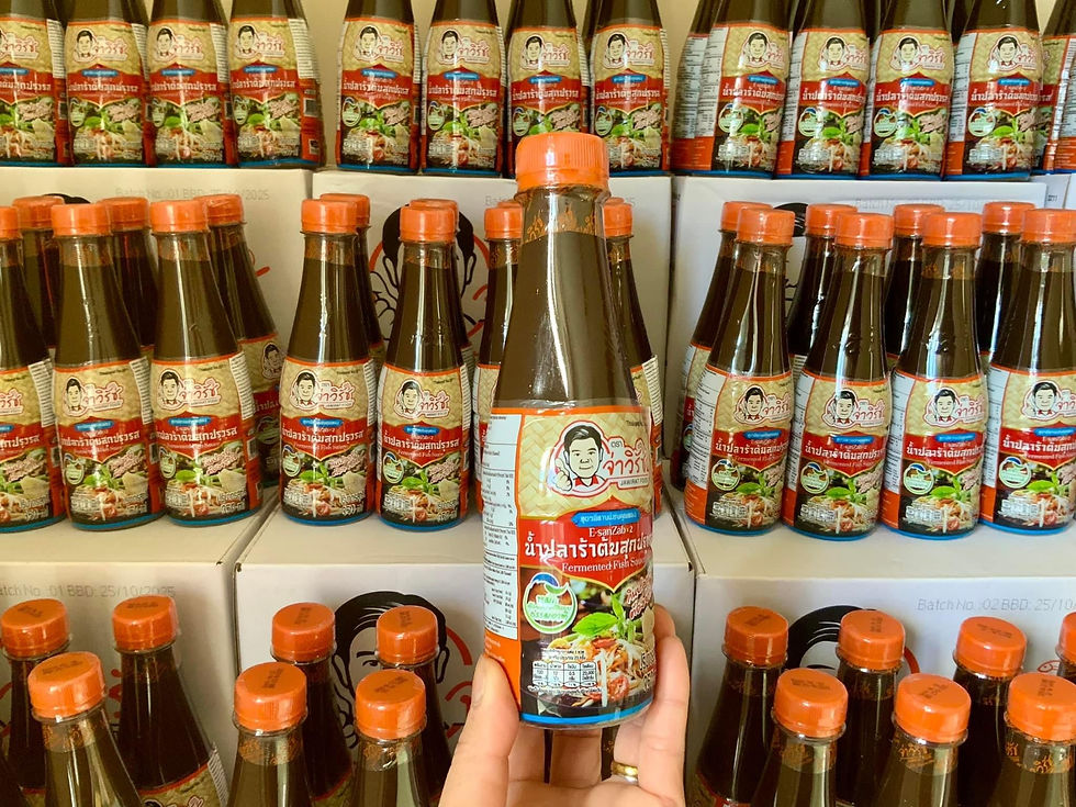 ภาพขนาดย่อ: Fermented Fish Sauce 350ml./น้ำปลาร้าจ่าวิรัช(ฝาส้ม) “สูตรแซ่บคูณสอง“