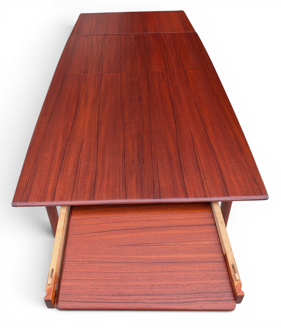 Thumbnail: Rare Boomerang Teak Dining Table w 2 Hidden Leaves By Alfred Christensen- 052617