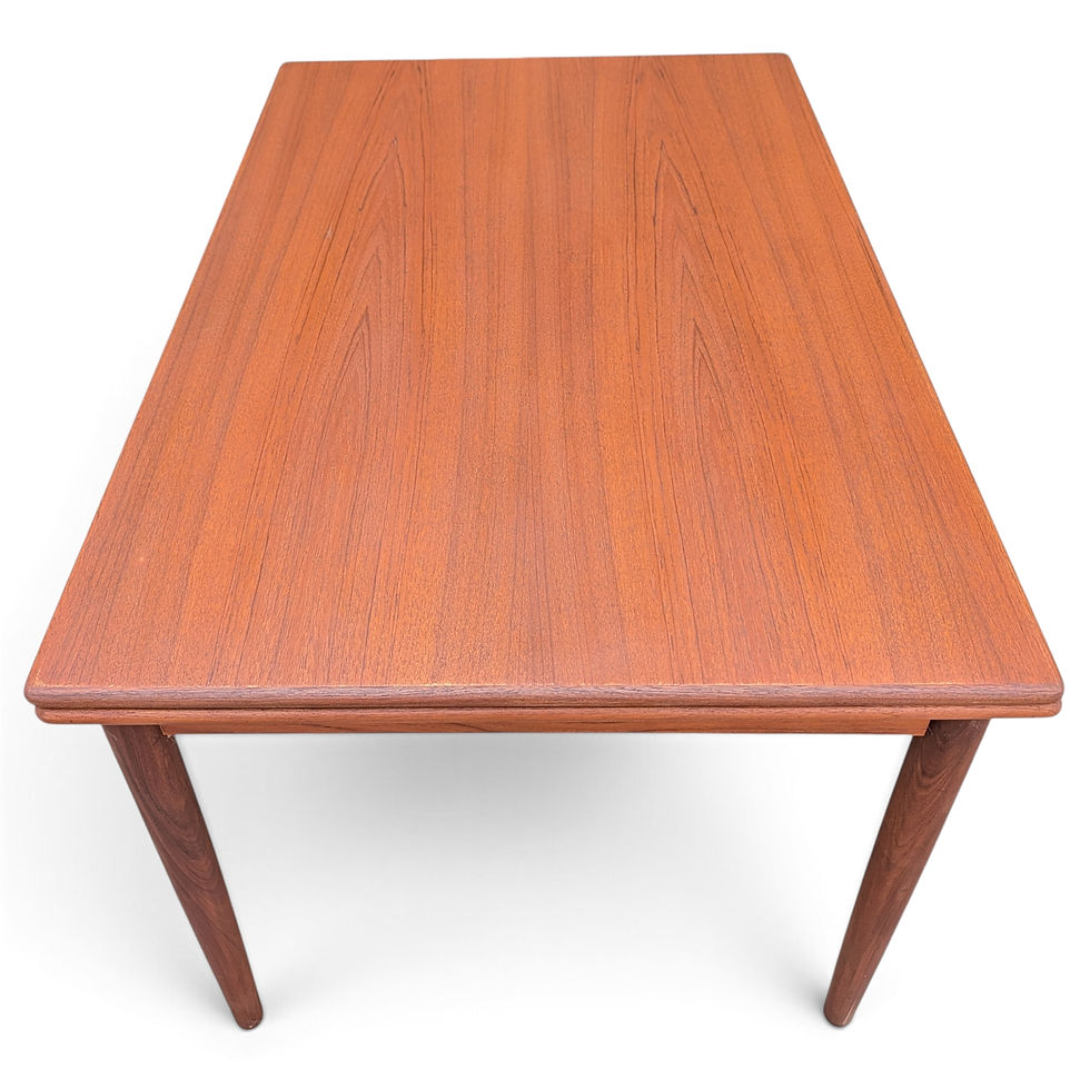 Thumbnail: (SOLD)  Teak Dining Table w 2 Hidden Leaves - 0726993