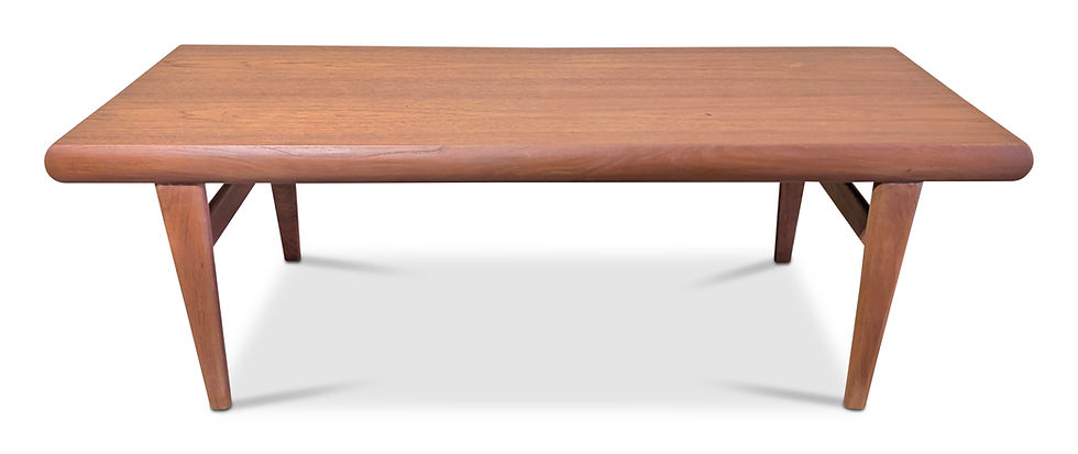 Johannes Andersen Teak Coffee Table w Hidden Side Table and Drawer - 102521b