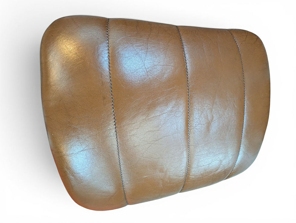 Thumbnail: (SOLD) Leather Recliner with Footstool Chair - 0626777