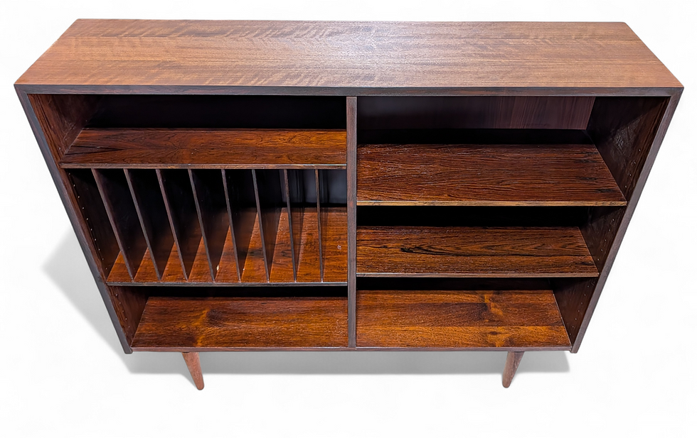 Thumbnail: (SOLD) Small Rosewood Bookcase w Vinyl Storage - 012626