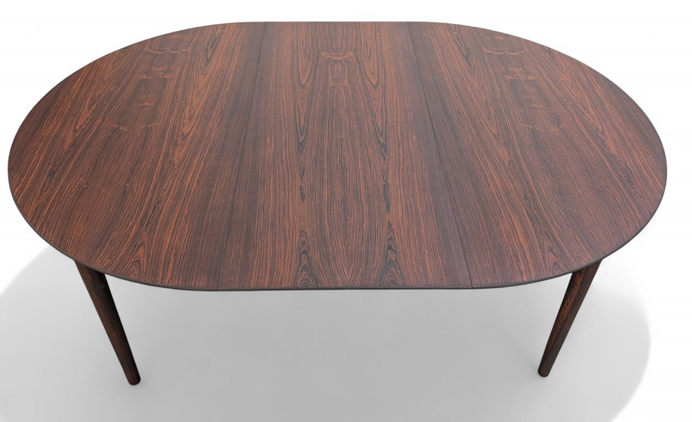 Thumbnail: (SOLD) Round Rosewood Table w 1 Leaf - 0426239