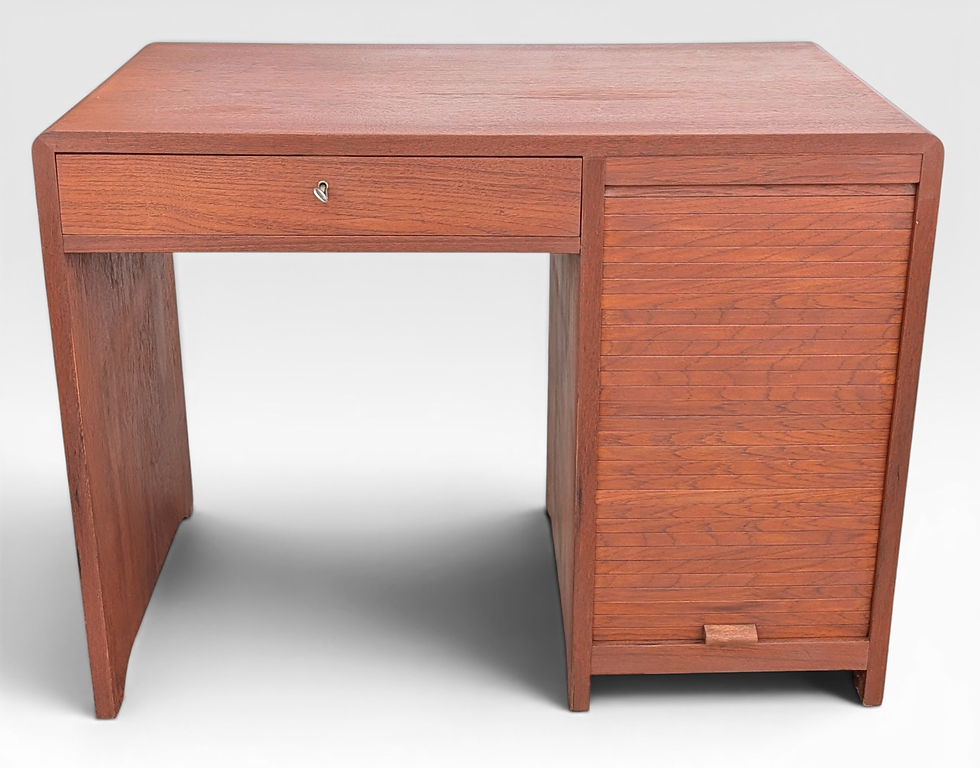 Thumbnail: Teak Desk Secretary w Tambour Door - 062690