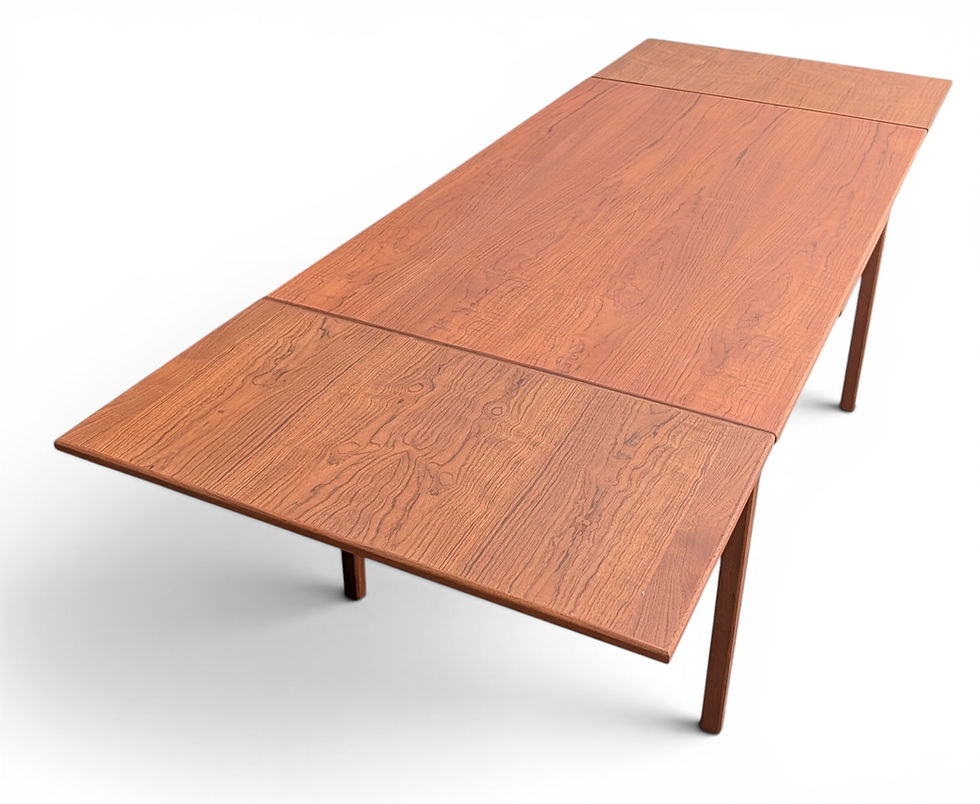 Thumbnail: Rectangular Teak Dining Table w 2 Hidden Leaves - 052602