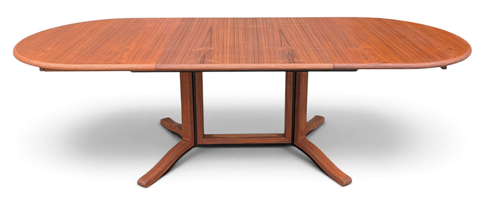 Thumbnail: (SOLD) Oval Teak Dining Table w Pop Up Leaf - 0726977