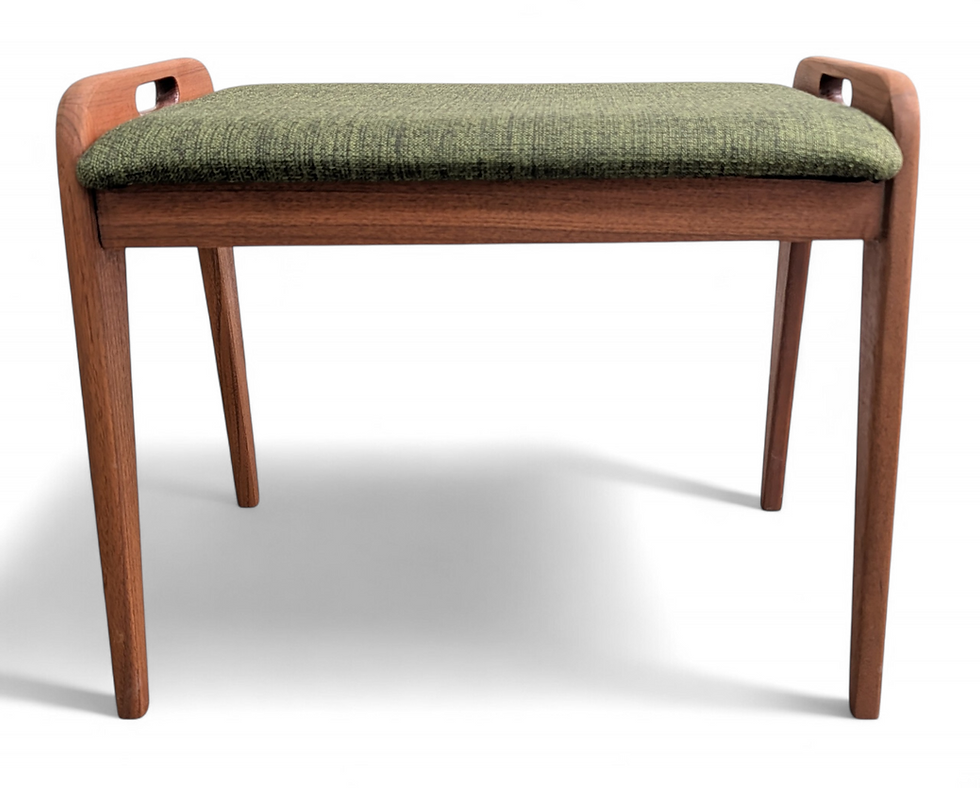 Thumbnail: (SOLD) Teak Footstool - Emerald Green - 0426211