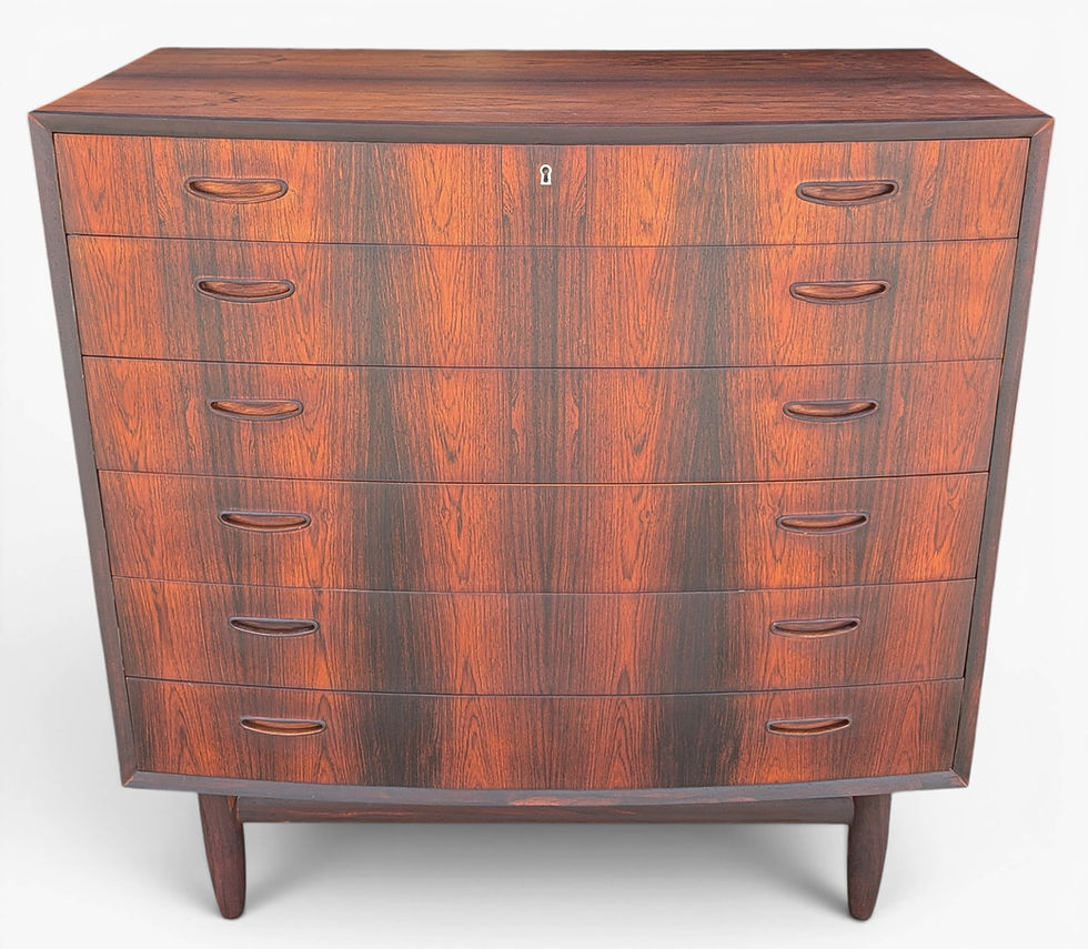 Thumbnail: Wide Curve Front Rosewood High Boy Dresser - 062639