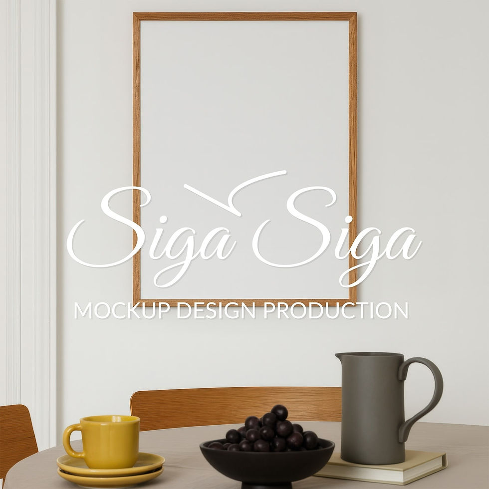 Thumbnail: S372 Wooden Frame Mockup for Poster | 3x4 Ratio | Dinning Room