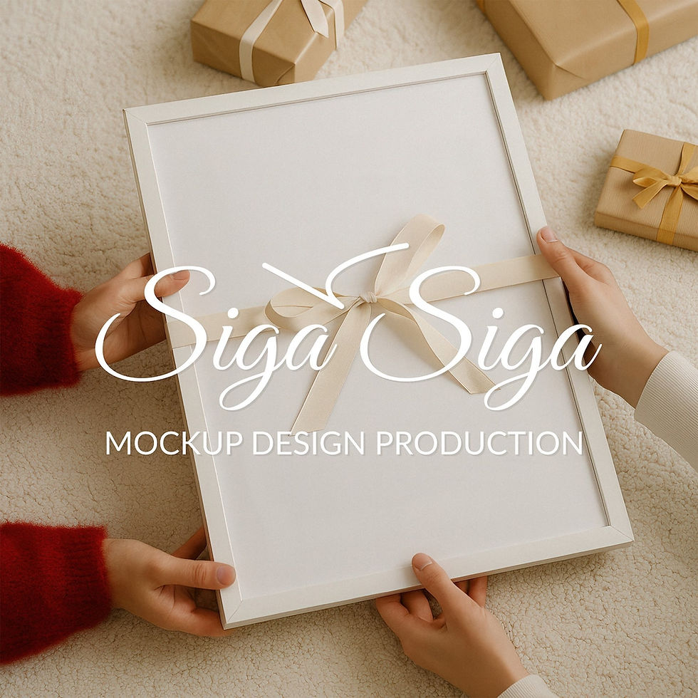 Thumbnail: S388 White Frame Mockup for Poster | 5x7 Ratio | Gift in Hands