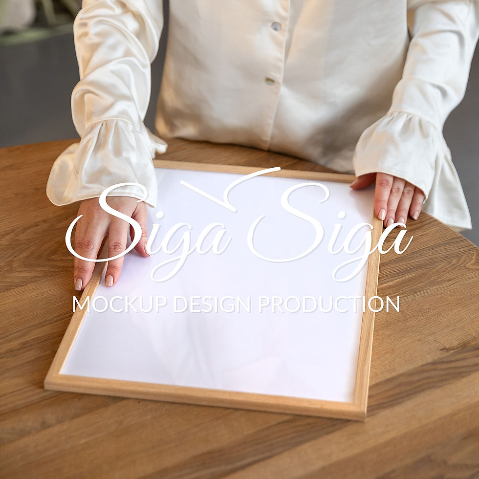 Thumbnail: S277 Wooden Frame Mockup for Poster | 3x4 Ratio | In Hands