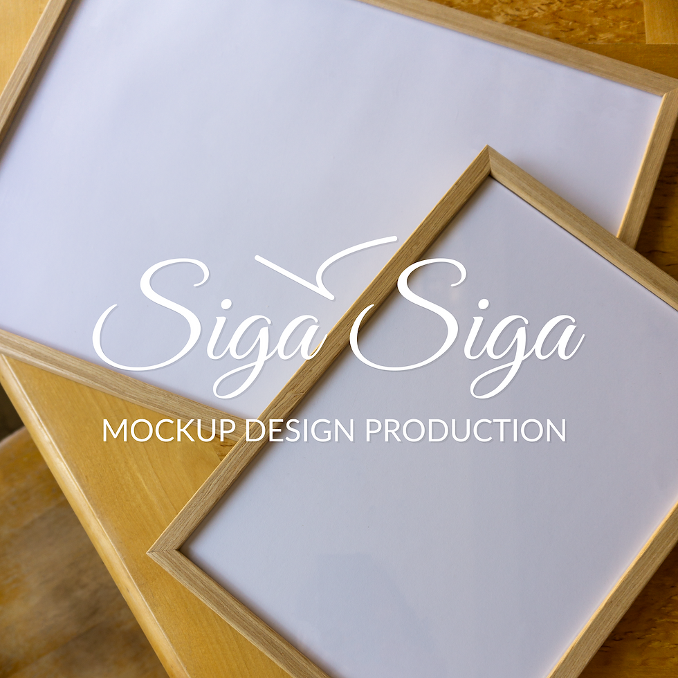 Thumbnail: Two wooden frames close-up mockup for posters on the table in minimalistic style with soft natural light, 300 dpi PSD file.