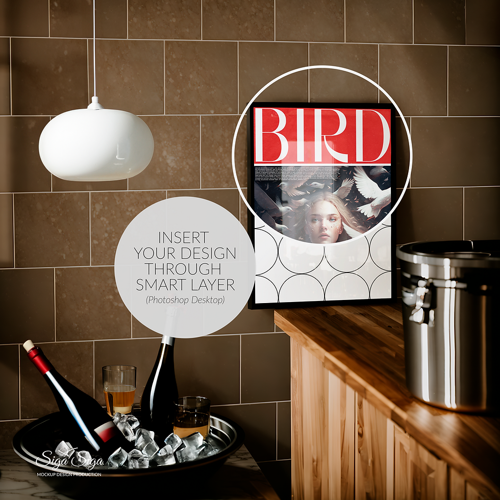 Frame Mockup for Poster created for art presentation, suitable for online stores, social media, and online advertising.