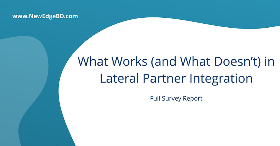 What Works (and What Doesn’t) in Lateral Partner Integration