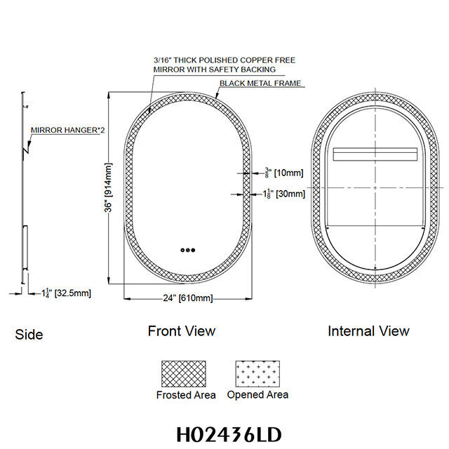 Thumbnail: Matte Black Perimeter LED Mirror