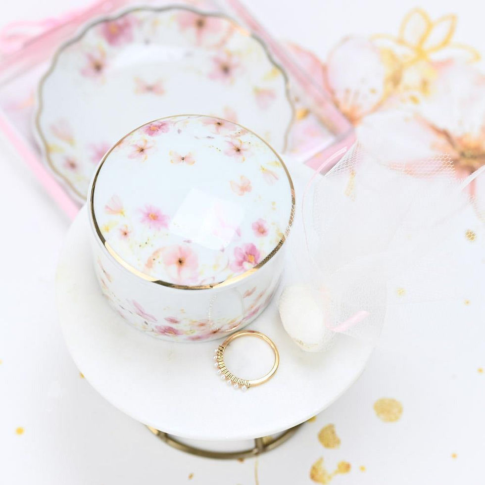 Thumbnail: Μπιζουτιέρα από πορσελάνη pink blossom