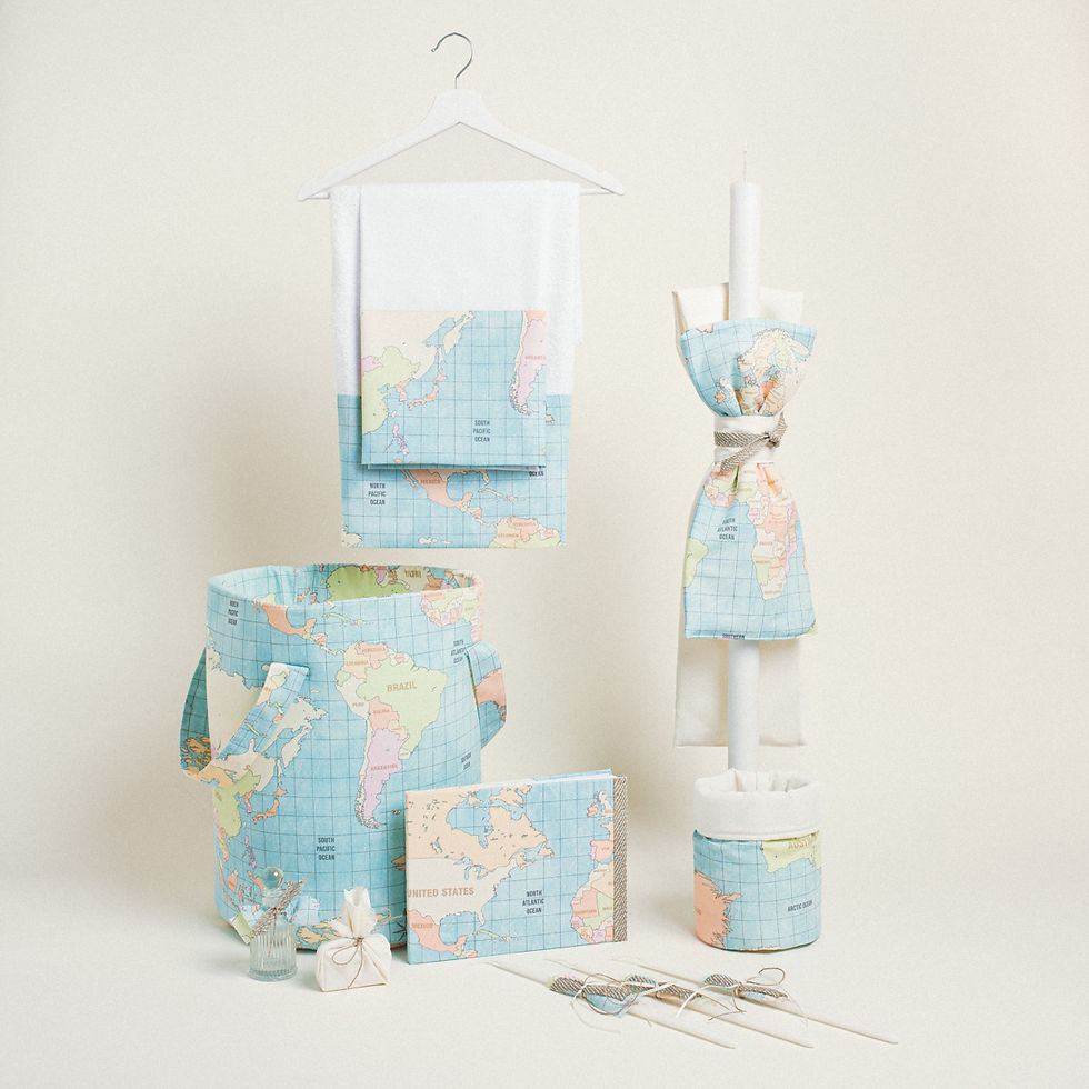 Σετ Βάπτισης Χάρτης Έγχρωμος