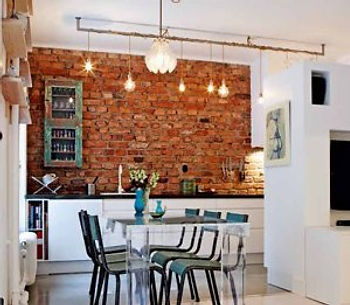 modern-dining-room-with-exposed-brick-wall