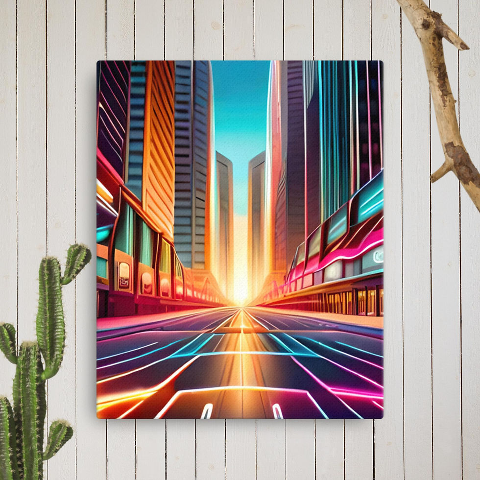 Thumbnail: Colorful Street 3D Wall Art Canvas