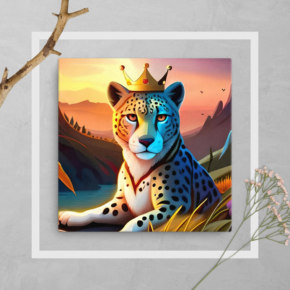 Thumbnail: Cheetah With Neon Colors Printable Canvas