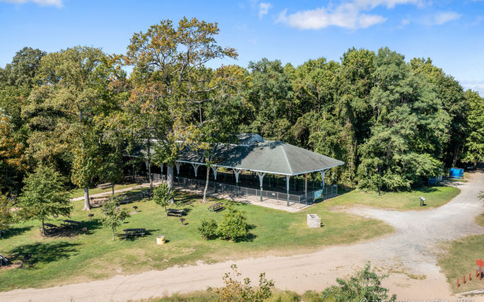 Drone Photo, Aerial Image, Chesapeake Bay, North Point State Park, Historic Trolley Car Pavilion, Michael Tranchitella, AAIC Drones, Maryland Drone Service, Ewing Cole, Trees, Water, Architecture