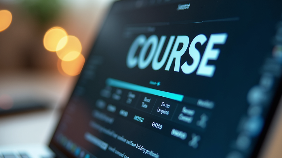 Close-up view of a laptop screen showing a digital course outline