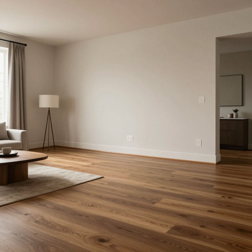 Modern living room with wood floors