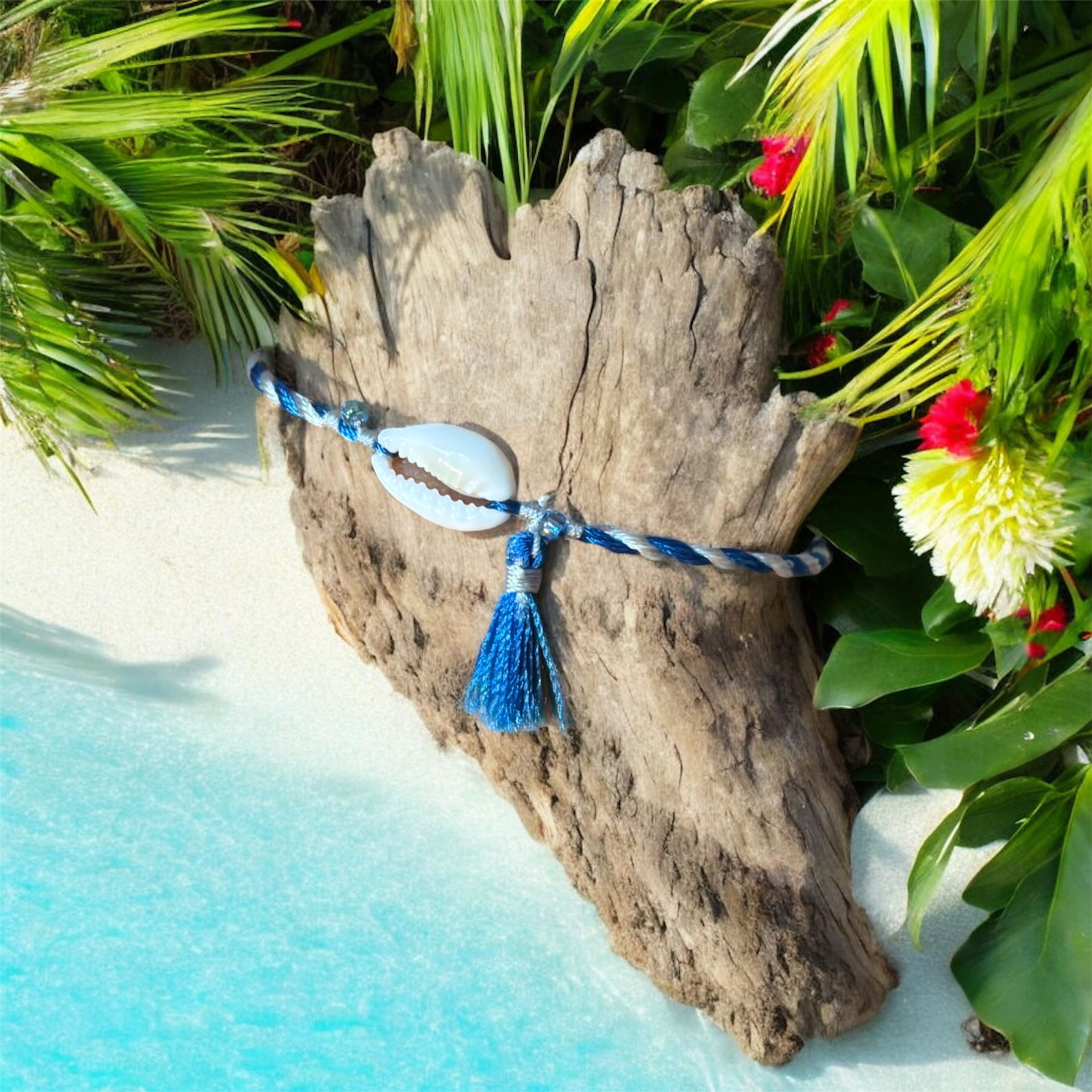 Bracelet coquillage bleu/blanc