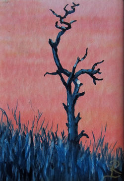 Dead tree at dawn